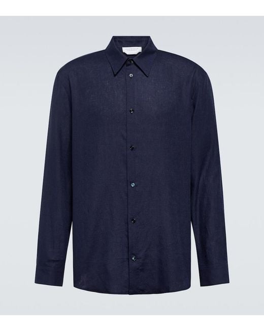 Gabriela Hearst Blue Quevedo Linen Shirt for men