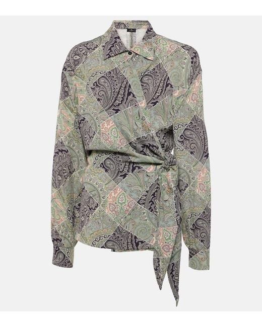 Top Envolvente Estampado Etro de color Gray