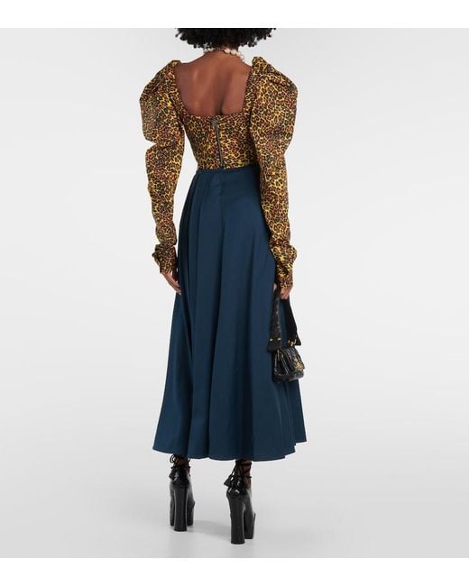 Vivienne Westwood Brown Sunday Leopard-Print Corset Top