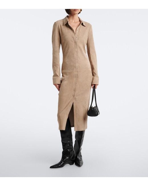 Stouls Natural Becky Suede Shirt Dress