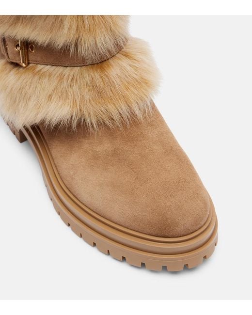 Gianvito Rossi Brown Maverick Suede Mid-Calf Boots