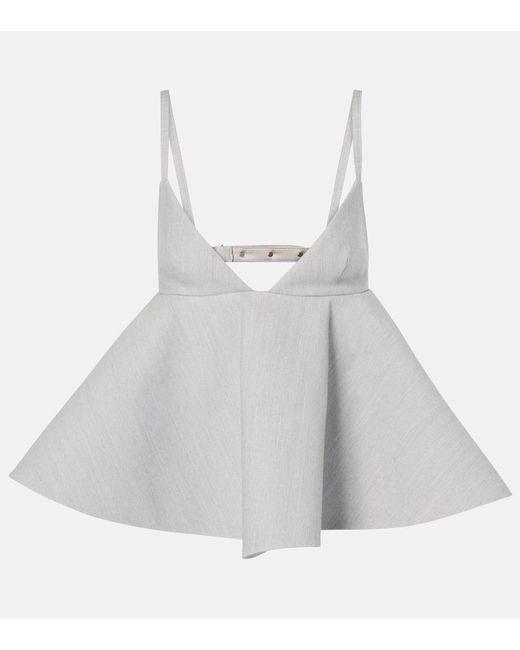 Jacquemus Gray Le Haut Vela Peplum Top