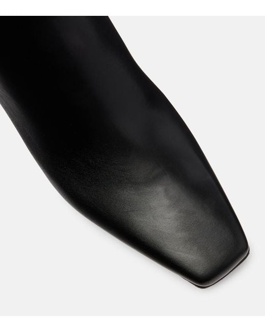 Manolo Blahnik Black Ofaralo Leather Ankle Boots