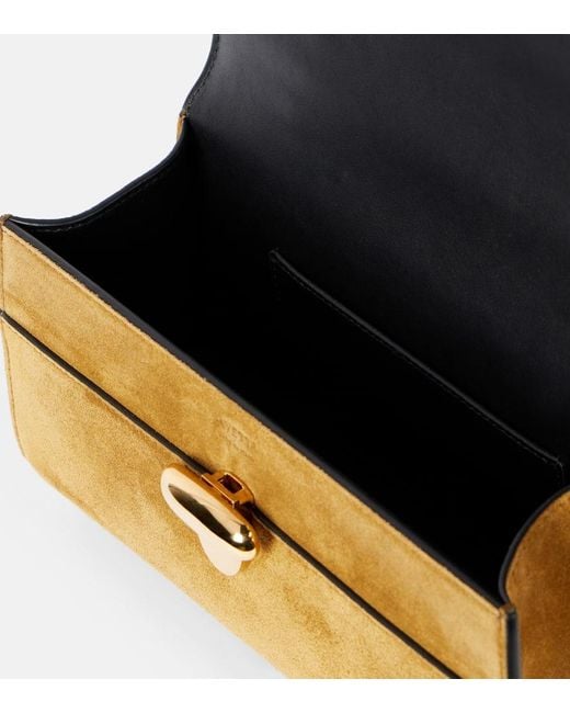 SAVETTE Brown Tote Bag Symmetry Aus Veloursleder