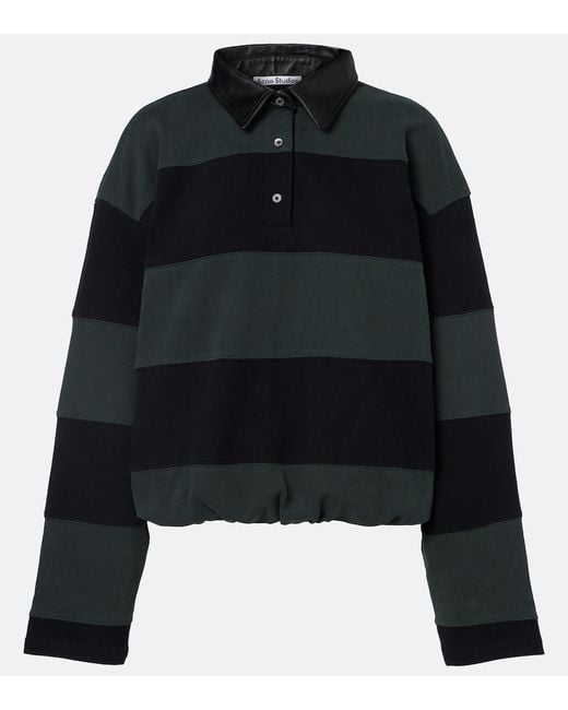 Acne Black Striped Cotton Sweater
