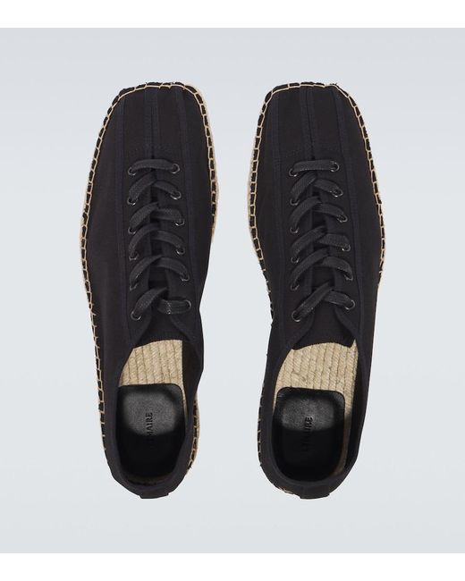 Lemaire Black Linoleum Canvas Espadrilles for men