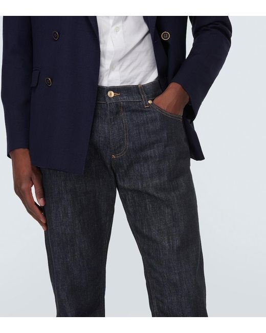 Dolce & Gabbana Blue Mid-Rise Slim Jeans for men