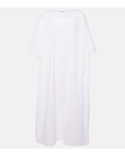 Vestido midi oversized Isora de popelin de algodon The Row de color White