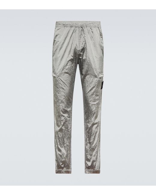 Stone Island Gray Nylon Cargo Pants for men