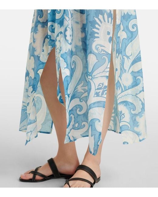 Robe florale Etro en coloris Blue