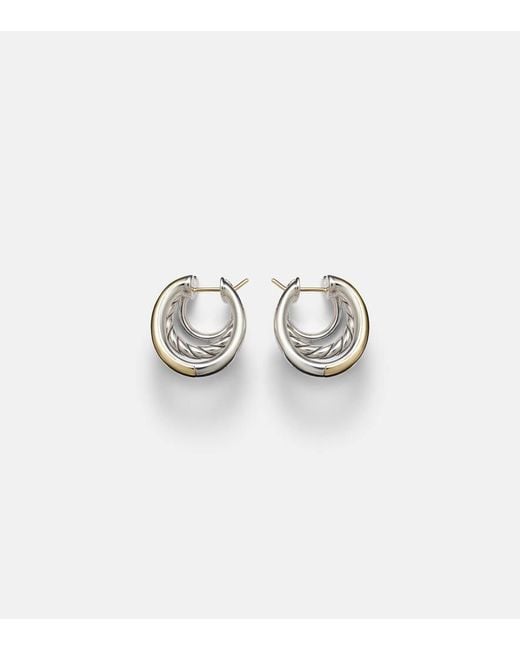 Pendientes De Aro Dy Mercer De Oro De 18 Ct Y Plata De Ley Con Diamantes David Yurman de color White
