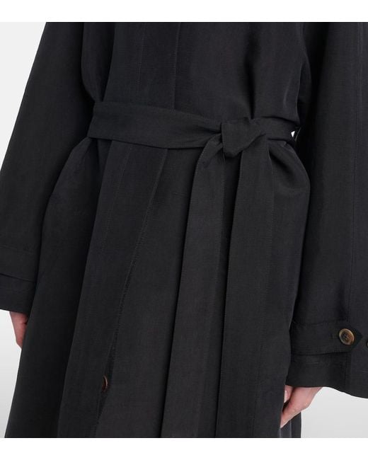 The Row Black Mantel Ryo Aus Seide