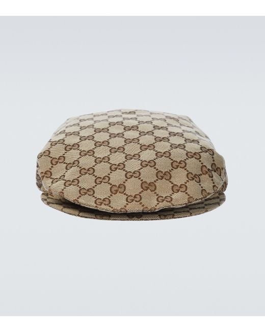 Gucci Brown GG Cotton Drill Flat Cap for men