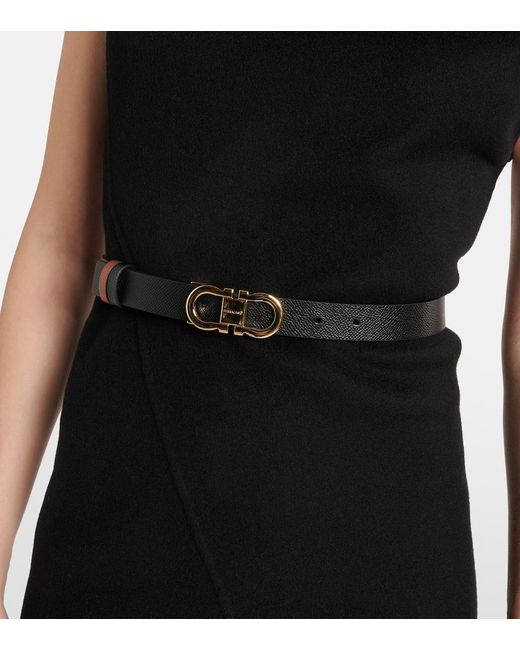 Ferragamo Brown Gancini Reversible Leather Belt