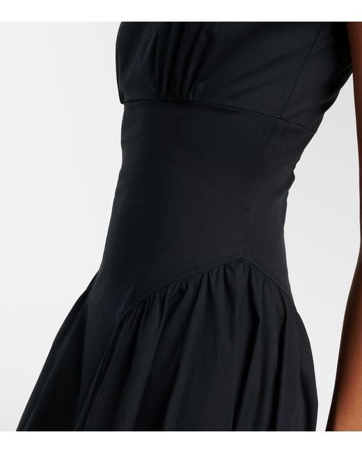 Staud Black Gwen Cotton Midi Dress