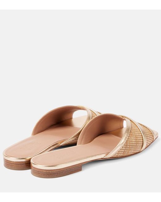 Malone Souliers Brown Perla Raffia Sandals