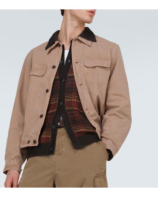 Our Legacy Brown Checked Intarsia Hemp Cardigan for men