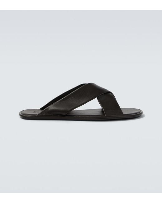Saint Laurent Brown Carlyle Leather Sandals for men