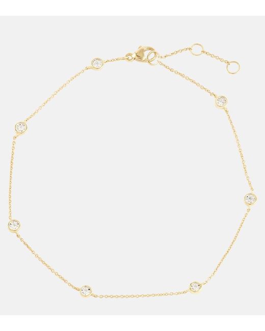 STONE AND STRAND White Diamonds By The Dozen 10kt Gold Anklet With Diamonds