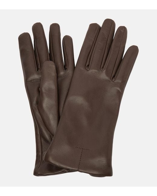Totême  Brown Handschuhe Aus Leder