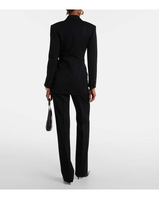 Saint Laurent Black Wool Grain De Poudre Tuxedo Jacket