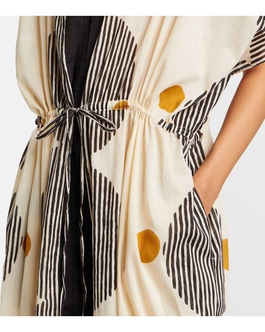 Velvet Natural Amira Printed Cotton Kaftan