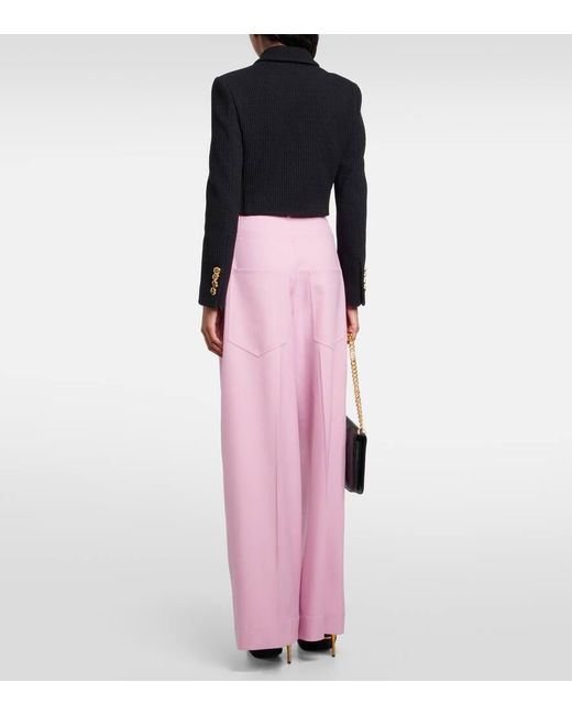 Pantalones anchos de lana Gucci de color Pink