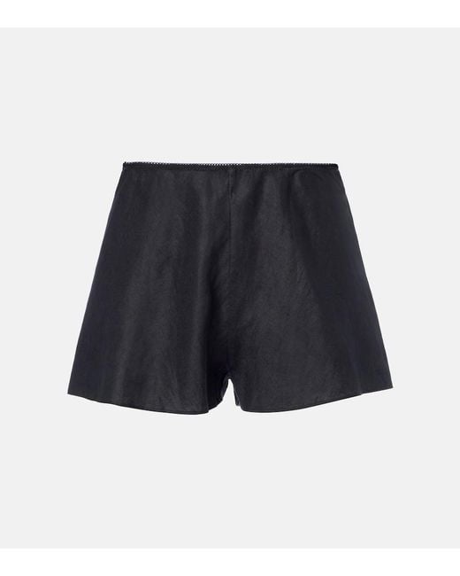 Doen Blue Loren Linen Shorts