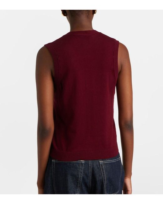Max Mara Purple Cotton And Silk Vest