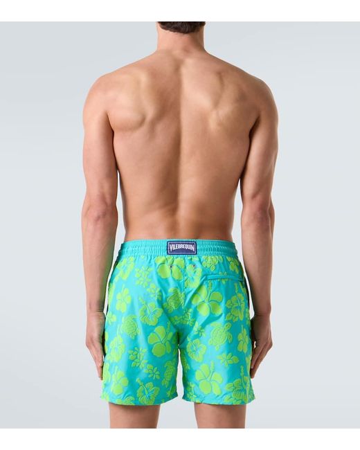 Vilebrequin Bedruckte Badeshorts Mahina in Blue für Herren