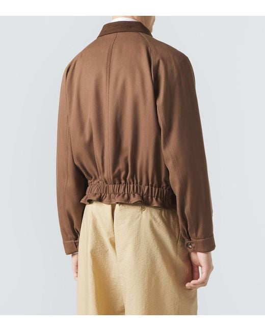 Giorgio Armani Brown Archivio Silk Bomber Jacket for men