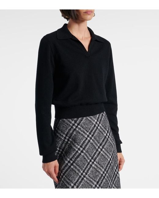 Dolce & Gabbana Black Cashmere Polo Sweater