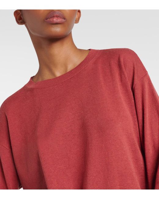 Max Mara Red Giuditta Silk And Linen Sweater