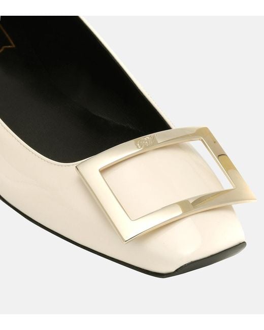 Roger Vivier White Patent Trompette Ballet Flats