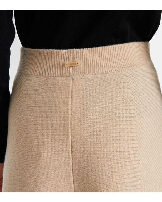 Max Mara Natural Giberna Wool And Cashmere Maxi Skirt