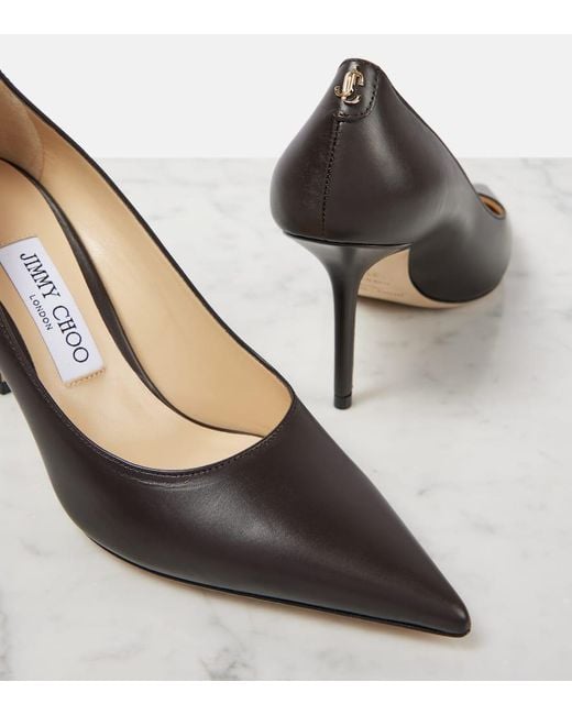 Jimmy Choo Brown Love 85 Leather Pumps