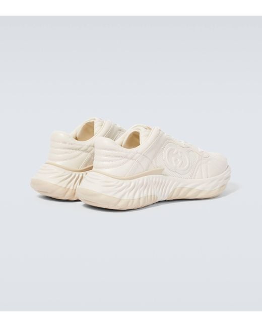 Gucci White Interlocking G Leather Sneakers for men