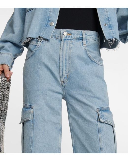 Agolde Blue Minka Denim Cargo Pants