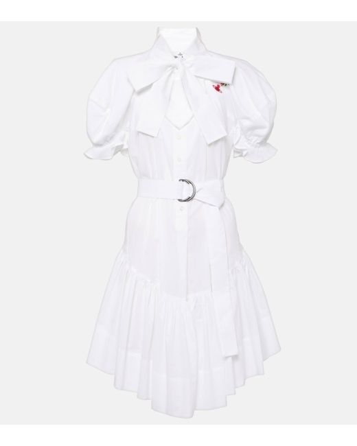 Vivienne Westwood White Football Heart Cotton Shirt Dress