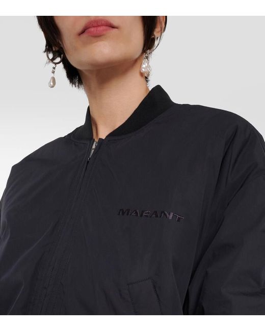 Isabel Marant Black Bessime Cotton-blend Bomber Jacket