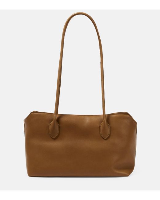 The Row Brown Terrasse Leather Shoulder Bag