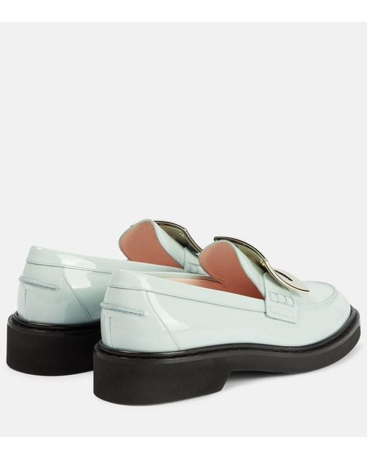 Roger Vivier White Viv' Rangers Patent Leather Loafers