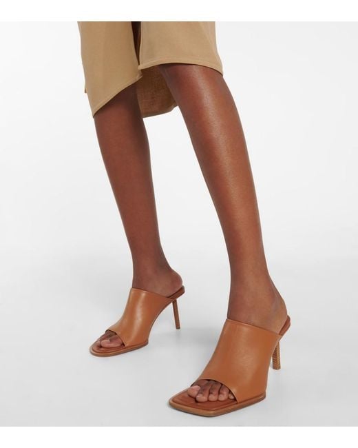 Jacquemus Brown Les Mules Carres Ronds Leather Mules