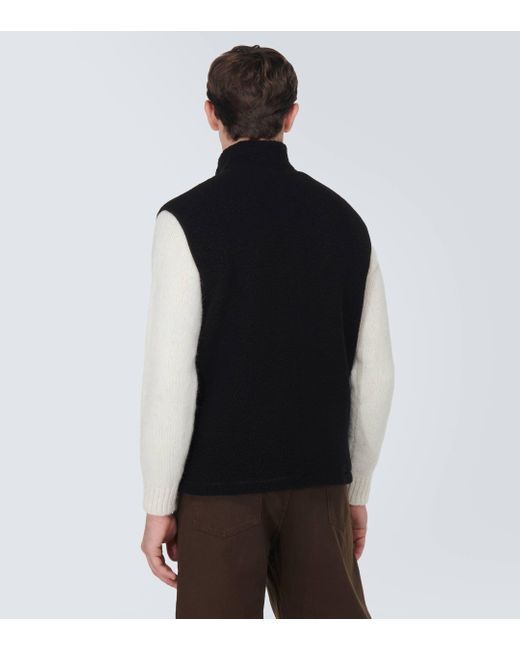 Sunspel Black Fleece Wool-blend Vest for men