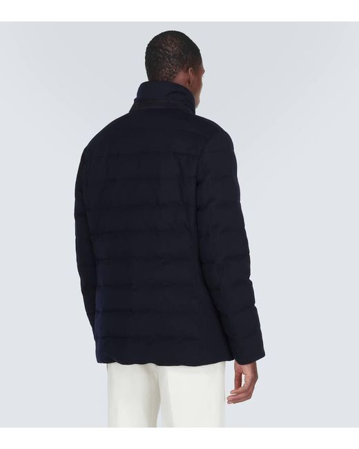 Loro Piana Wattierte Jacke Nama Aus Kaschmir in Blue für Herren