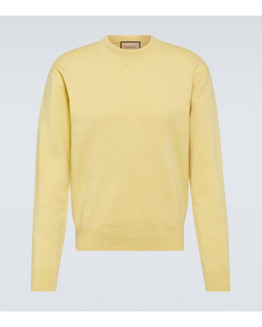 Pull en cachemire Gucci pour homme en coloris Jaune | Lyst