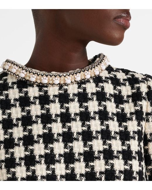 Valentino Black Embellished Tweed Minidress