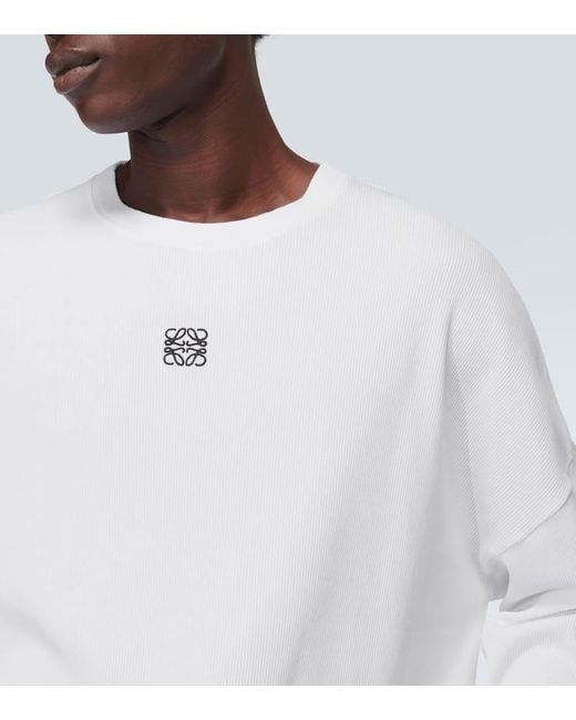 Loewe White Anagram Cotton Jersey T-shirt for men