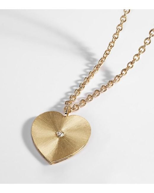 Marie Lichtenberg White Heart Jumbo 18Kt Pendant Necklace With Diamond