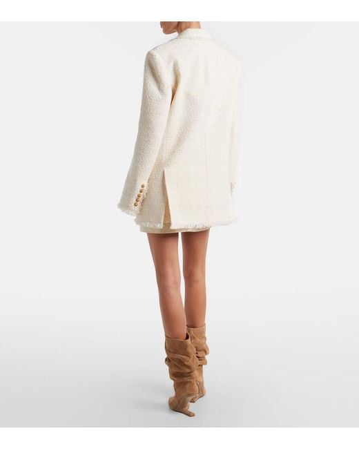Balmain White Tweed Miniskirt